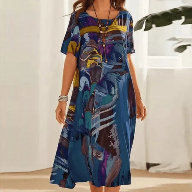 Bequemer Laden Zomerjurk voor dames ongedwongen losse korte mouwen T Bequemer Laden Zomerjurk voor dames ongedwongen losse korte mouwen T