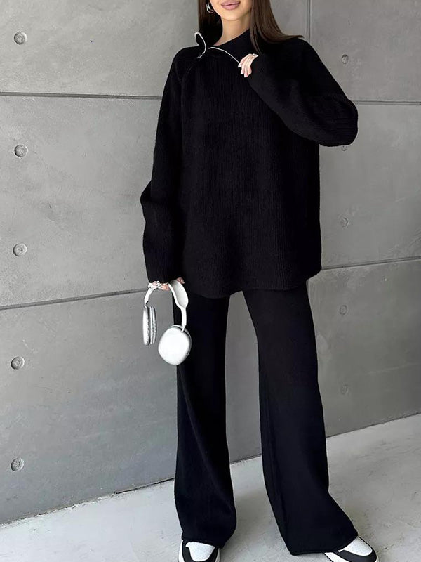Joleen | Elegante zijrits trui tweedelige set
