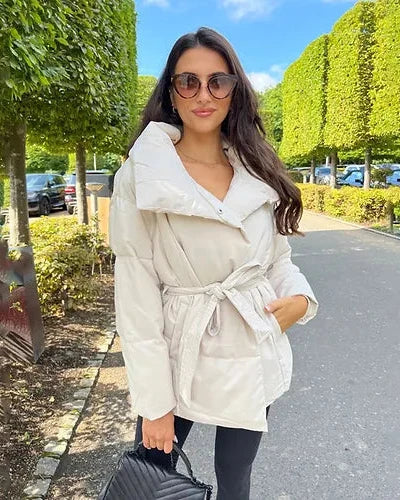 Cappotto Eleganza | Gewatteerde Damesjas Met Ceintuur | Stijlvol Winterdesign - Optimale Warmte