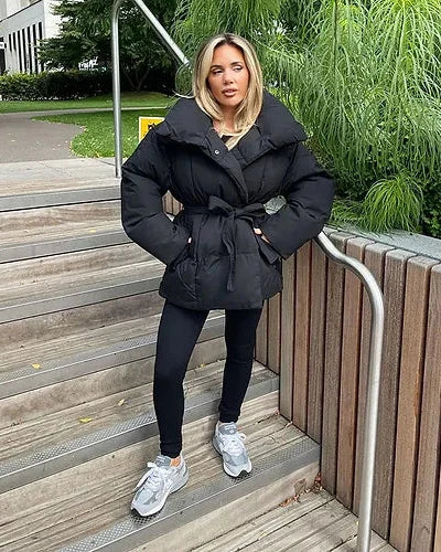 Cappotto Eleganza | Gewatteerde Damesjas Met Ceintuur | Stijlvol Winterdesign - Optimale Warmte