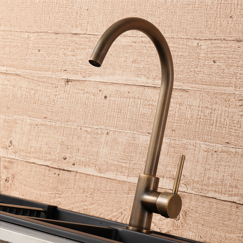 Bronzeflow Keukenkraan | Keukenkranen | Antieke messing kraan met enkele hendel