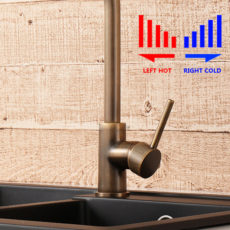 Bronzeflow Keukenkraan | Keukenkranen | Antieke messing kraan met enkele hendel