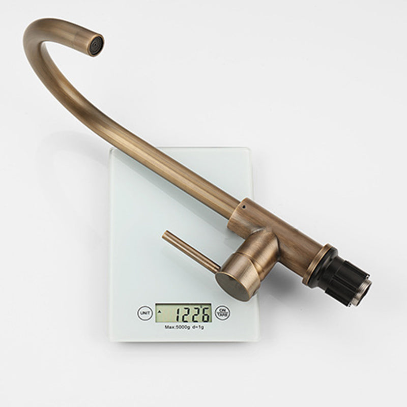 Bronzeflow Keukenkraan | Keukenkranen | Antieke messing kraan met enkele hendel