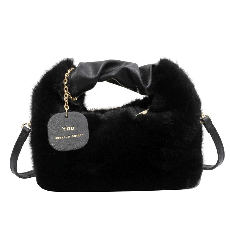 Fluffy crossbody bag for women