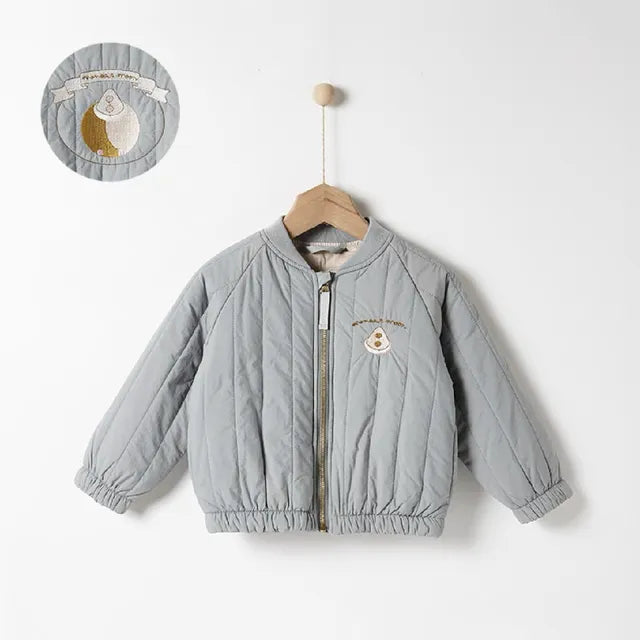 Mini Style | Katoenen Winterjas met Borduursel