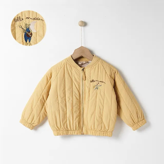 Mini Style | Katoenen Winterjas met Borduursel