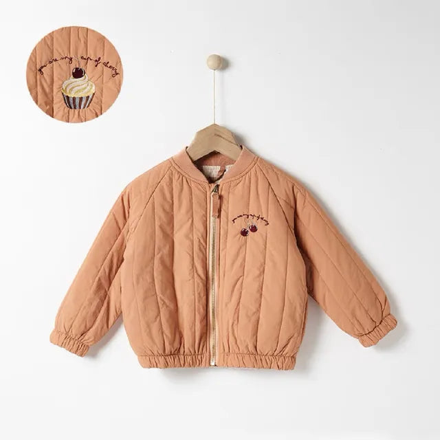 Mini Style | Katoenen Winterjas met Borduursel