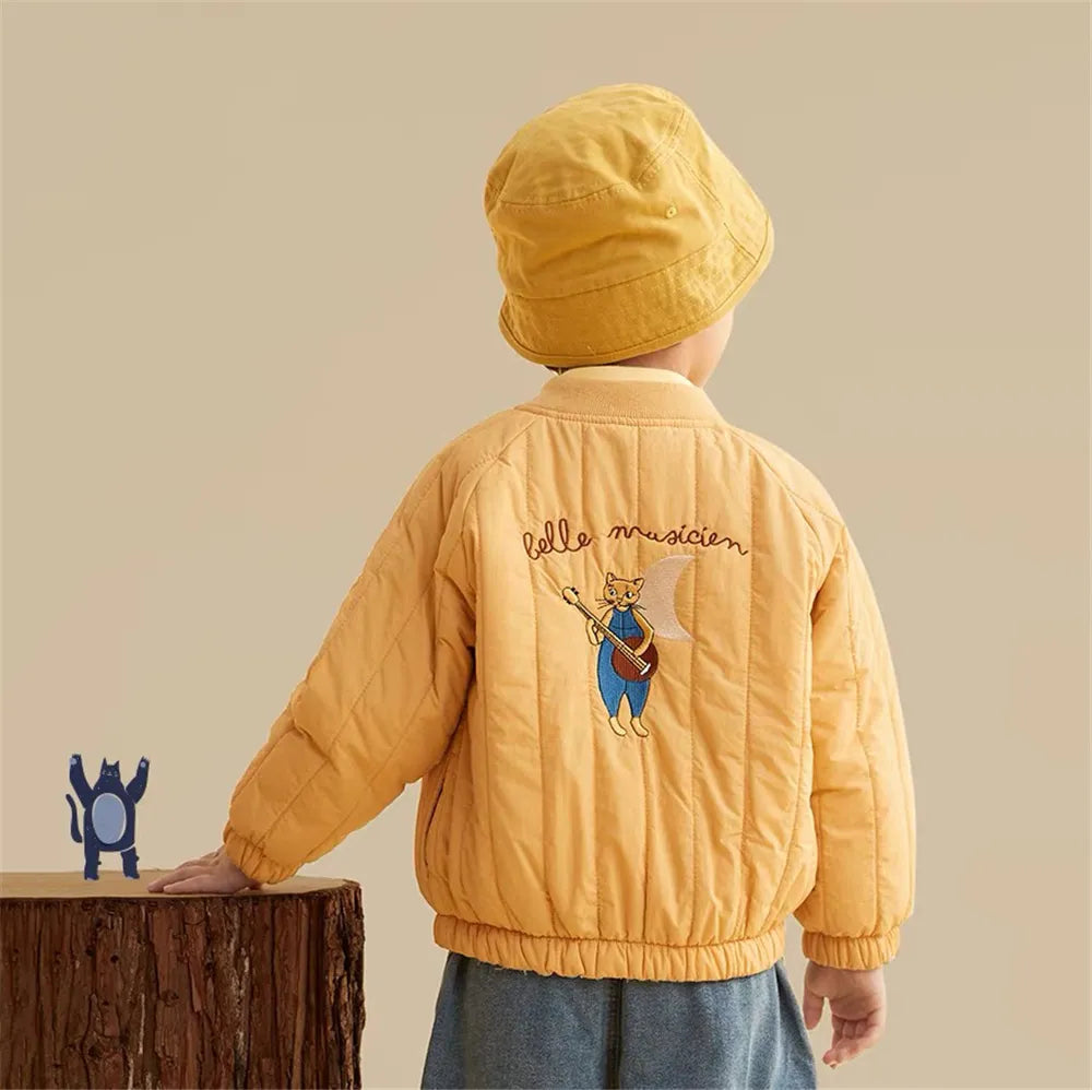 Mini Style | Katoenen Winterjas met Borduursel