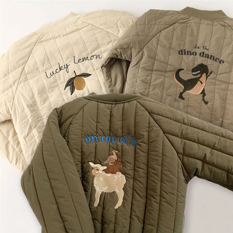 Mini Style | Katoenen Winterjas met Borduursel