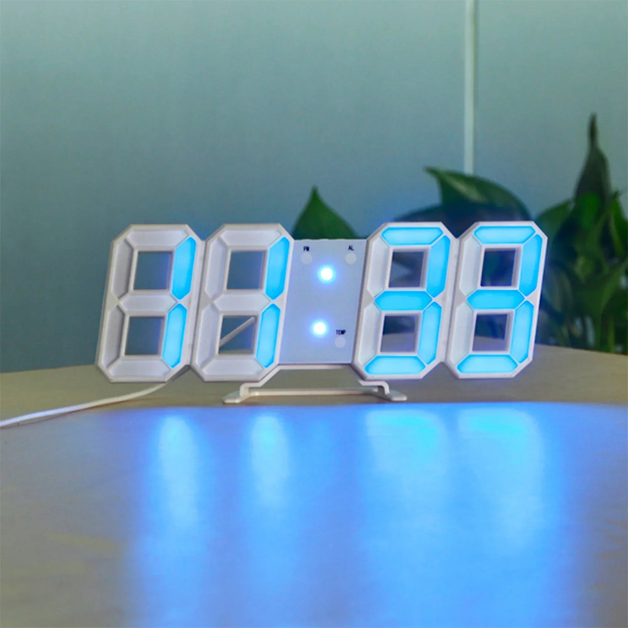 GlowTime 3D LED Wandklok – Stijlvolle Digitale Klok met Instelbare Verlichting