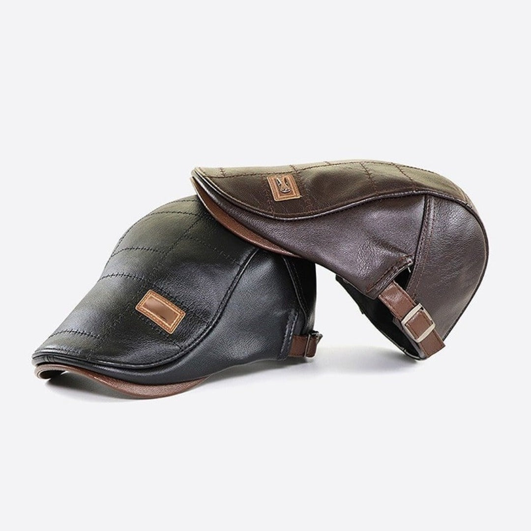 FlatCap™ - Retro mannen leren baret hoed (1+1 GRATIS)
