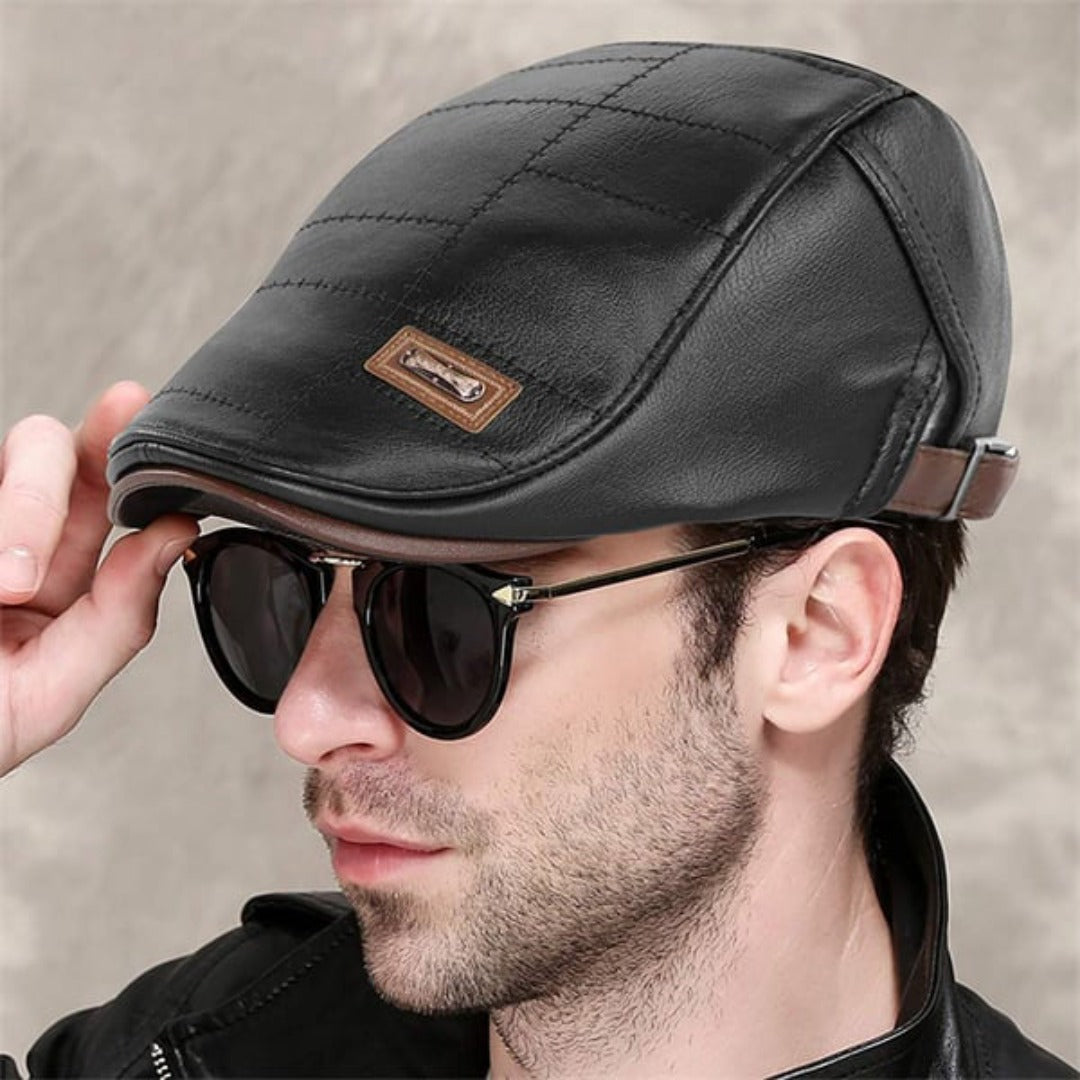 FlatCap™ - Retro mannen leren baret hoed (1+1 GRATIS)