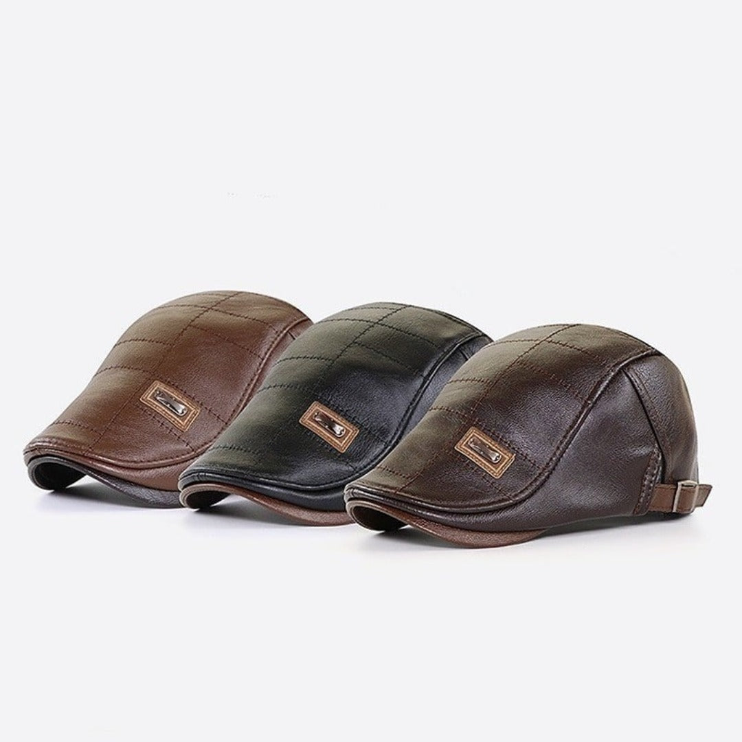 FlatCap™ - Retro mannen leren baret hoed (1+1 GRATIS)
