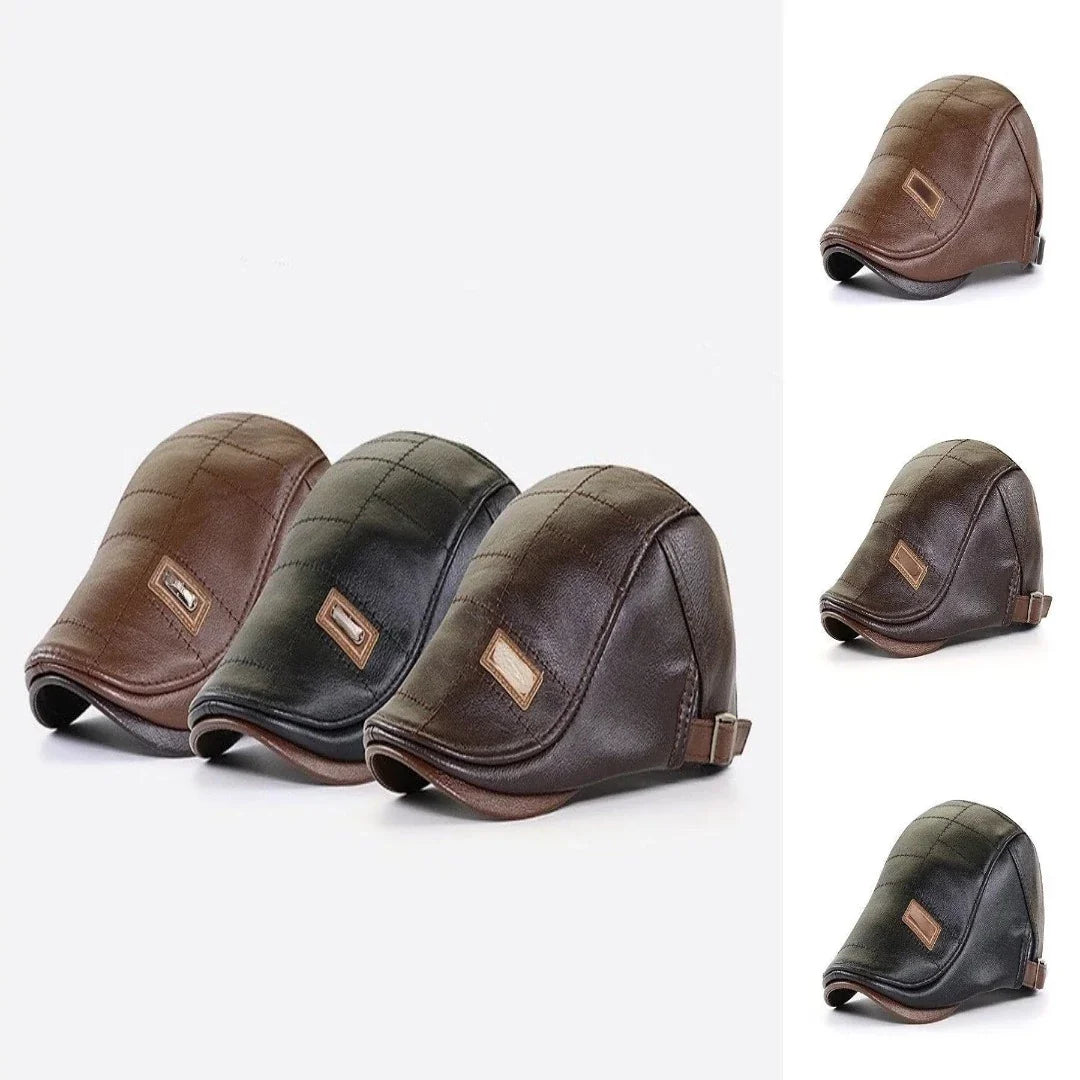 FlatCap™ - Retro mannen leren baret hoed (1+1 GRATIS)