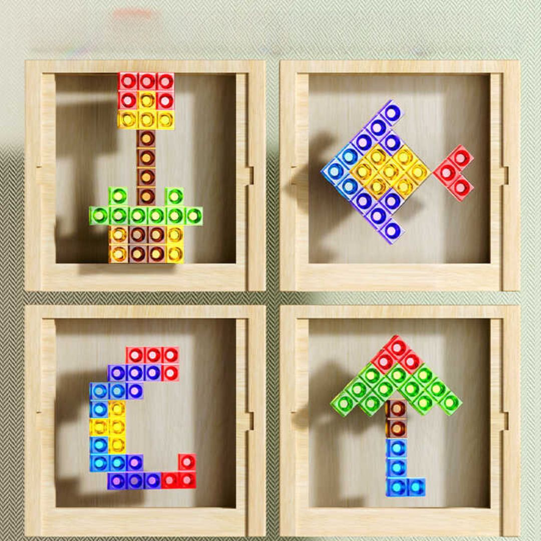 Ecoblock Tetris Board – Wooden Puzzle Game for Kids and Adults – Sustainable Brain Training Fun