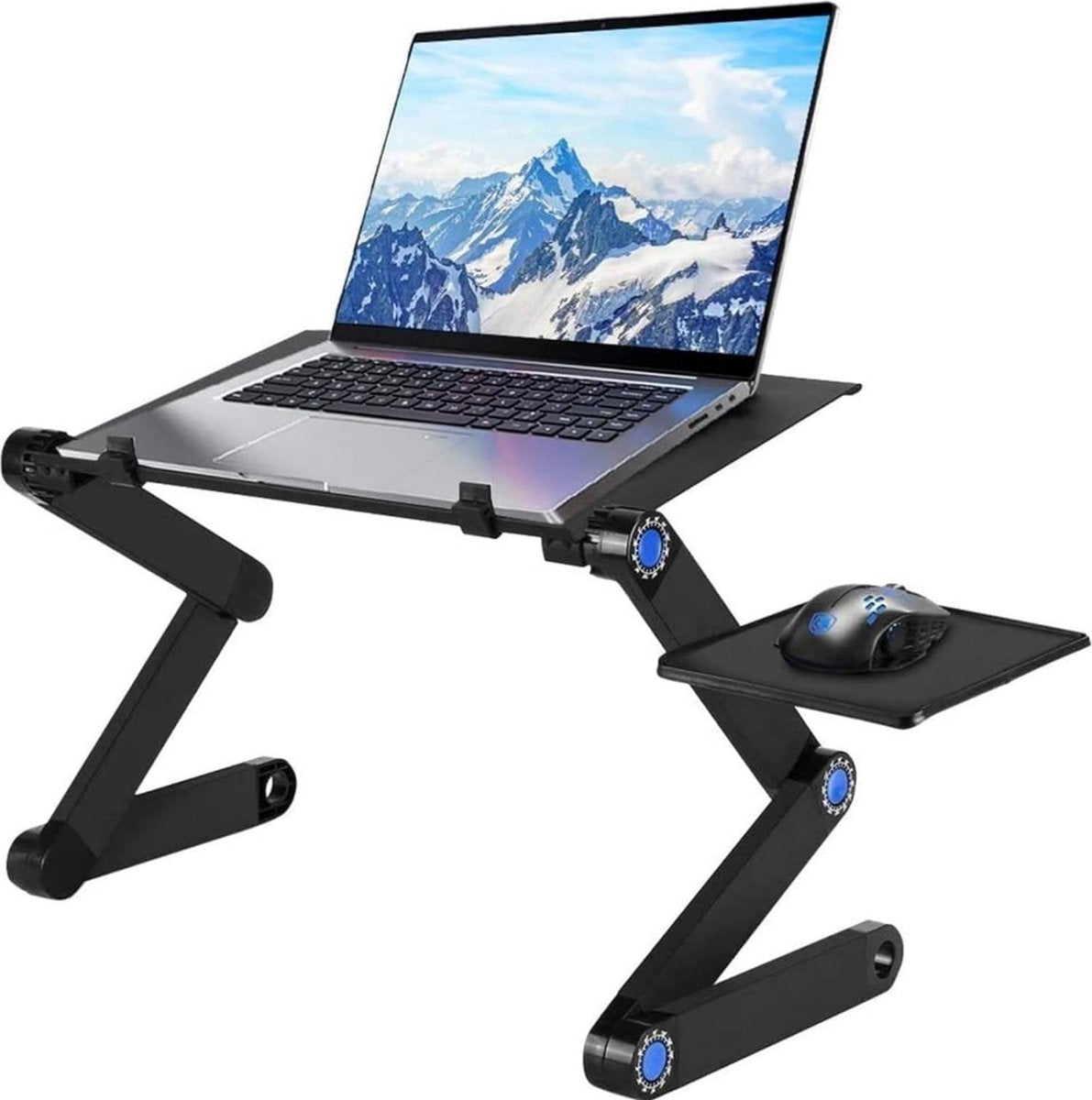 Laptoptafel voor bed, computertafel, notebooktafel, schootbureau, hoek, opklapbare bedtafel, 360 graden verstelbare hoek, afneembaar, draagbaar, boekensalontafel, compatibel met alle soorten laptops