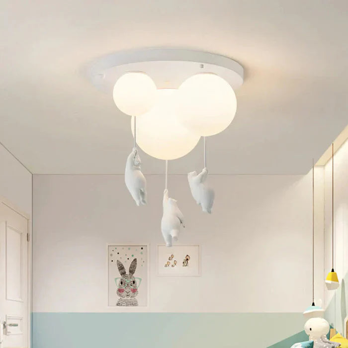 Kinderhanglamp | Beer en Ballon Design | CloudBear | Speels en Uniek Ontwerp | LED Verlichting | Hoogwaardig Kunststof en Metaal | Voor Kinderslaapkamers | 40 cm Diameter