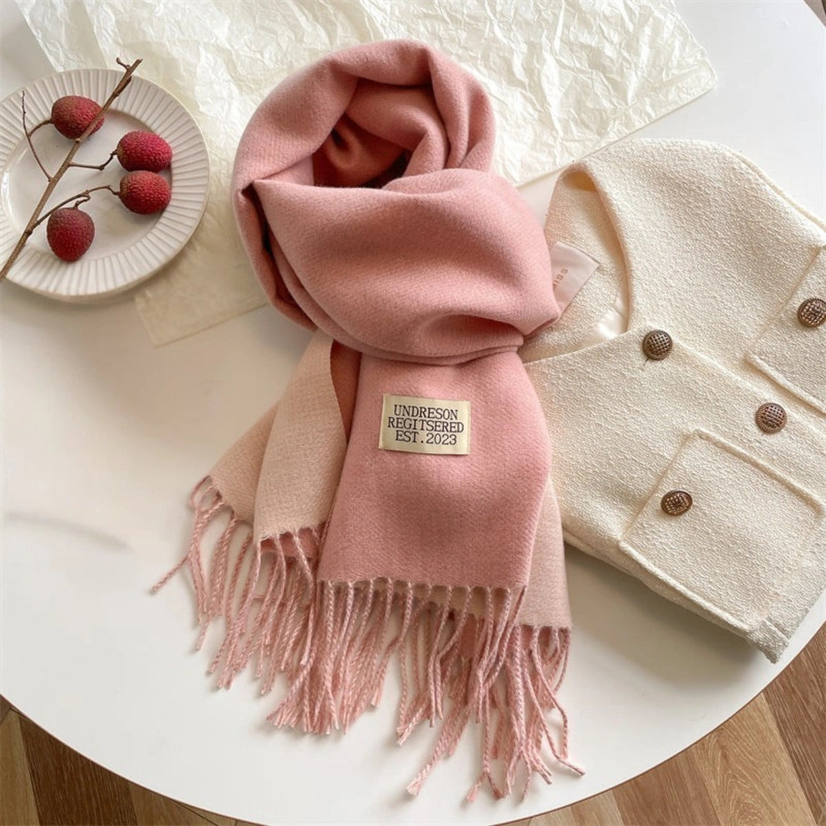 Malia Luxe Dubbelzijdige Pashmina Sjaal met Kwastjes