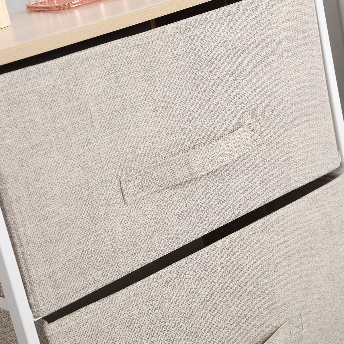 ladekast met 4 laden, organisatorisch meubilair, textiel opbergkast voor slaapkamer, woonkamer of - kleine ladekast met beige, 45 x 30 x 94 cm