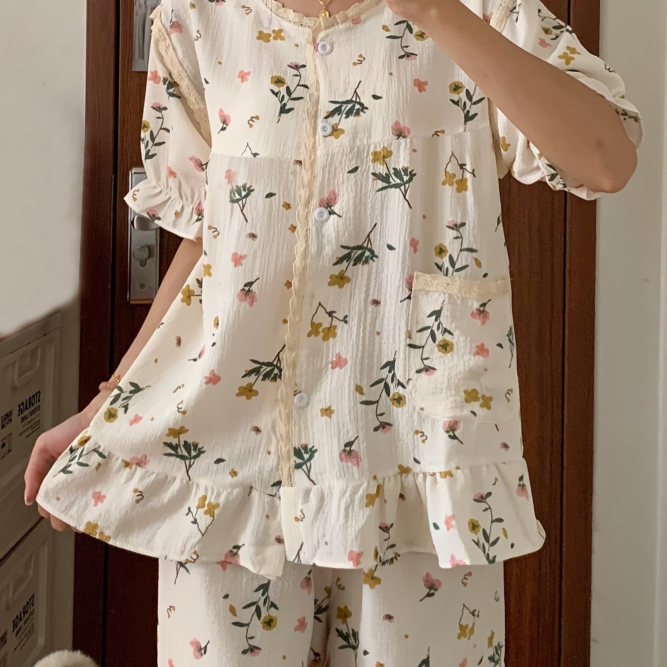 Gebloemde Knop-up Set | Zomer Outfit Dames | Schattige Casual Set