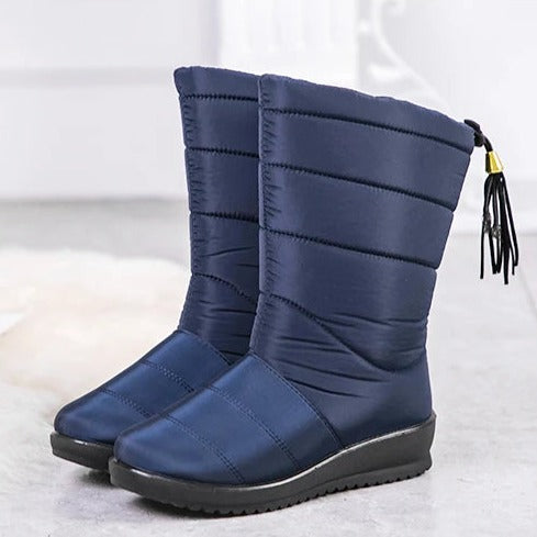 Snowla Dames Winterlaarzen met Warme Bontvoering - Dubbel Geïsoleerde Snowboots met Antislip Zool - Warme Laarzen voor de Winter, Maat 35 tot 43