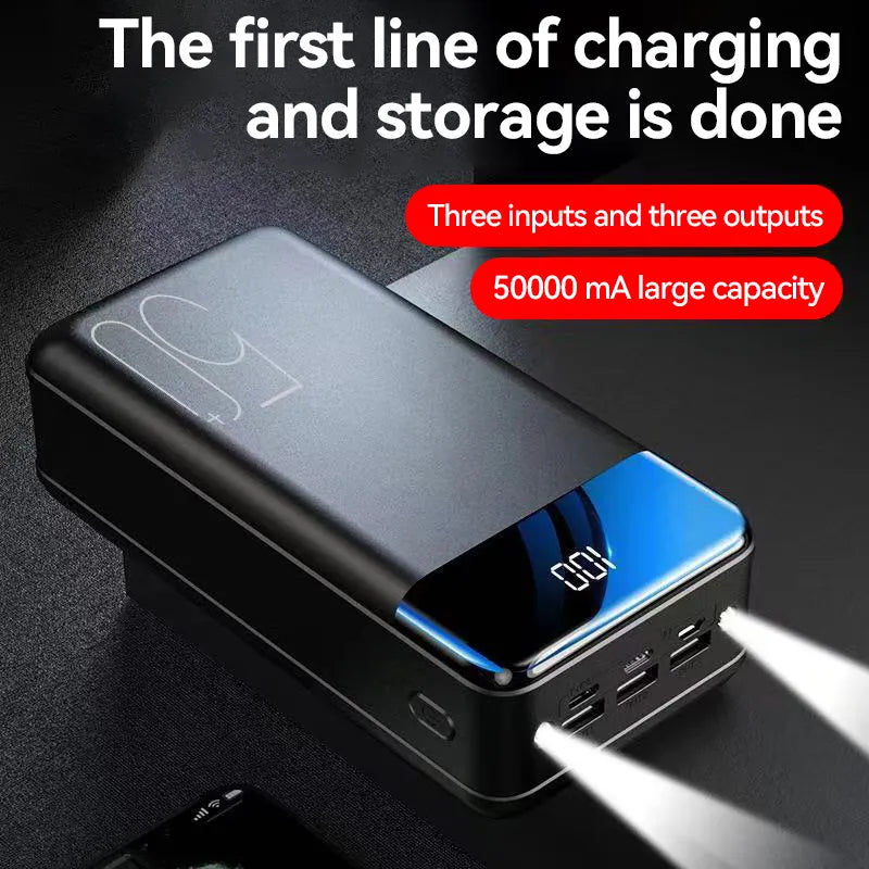 100.000mAh Ultra-Hoge Capaciteit Power Bank – Super Snelle Oplading voor Telefoons, Tablets & Laptops