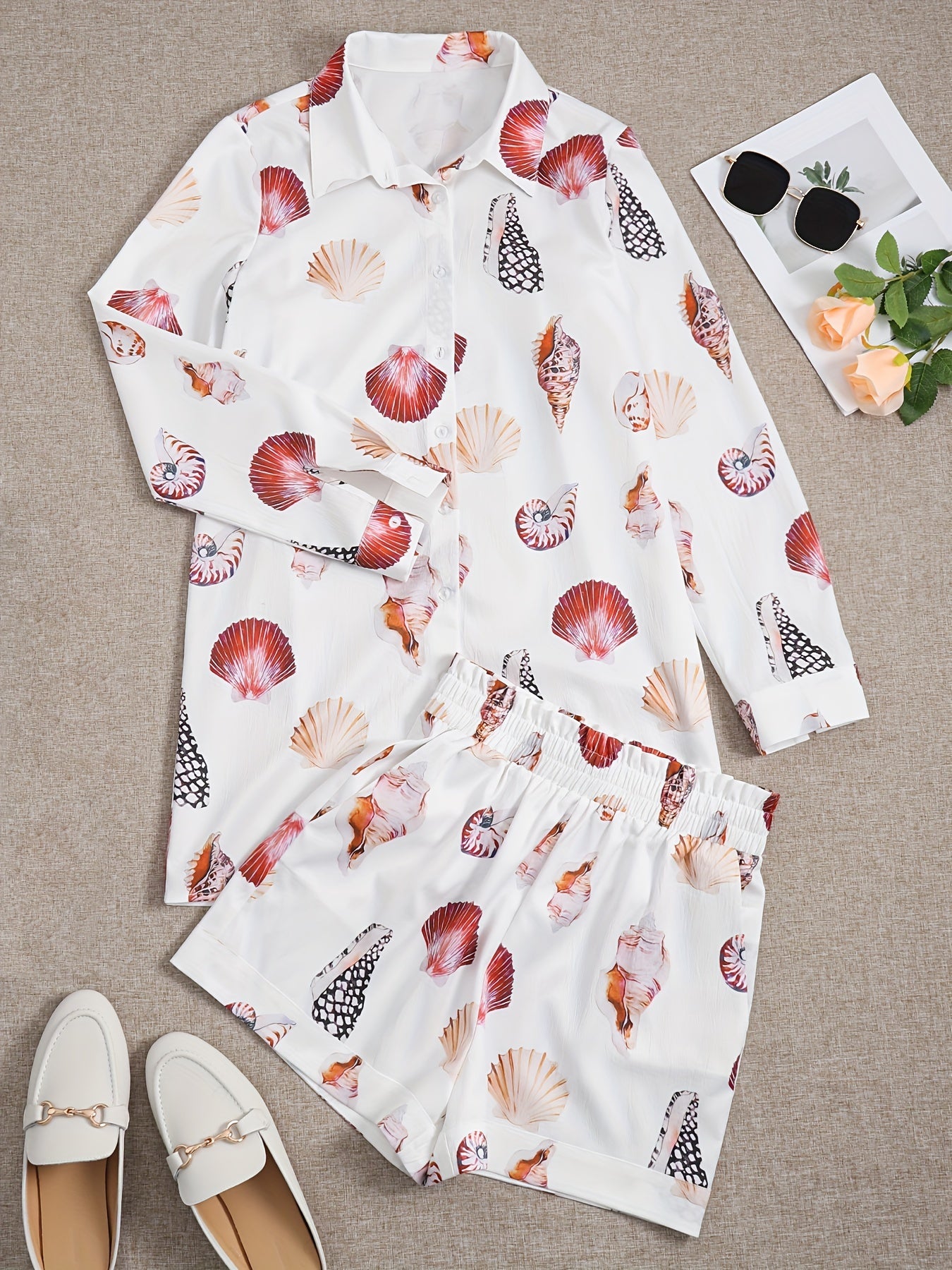 Schelpenprint Set | Zomerset dames | Zomerse Casual Set