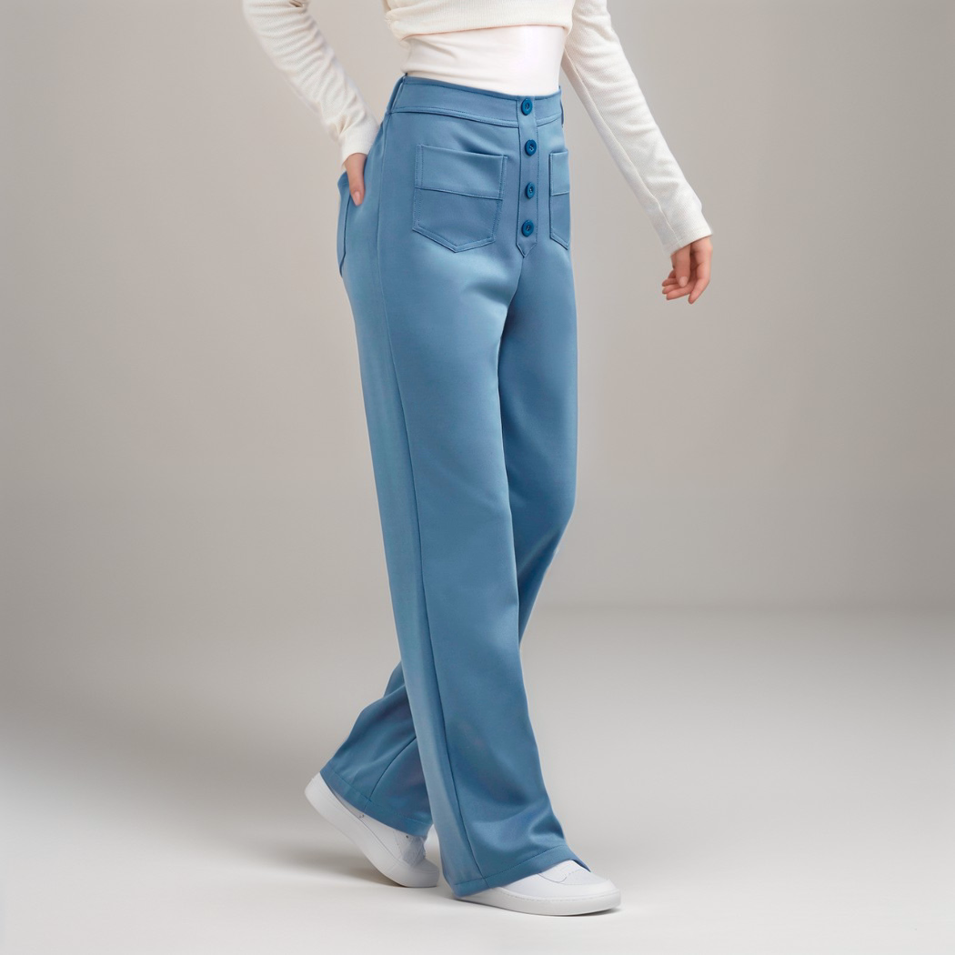 Lena - Elastische broek met hoge taille