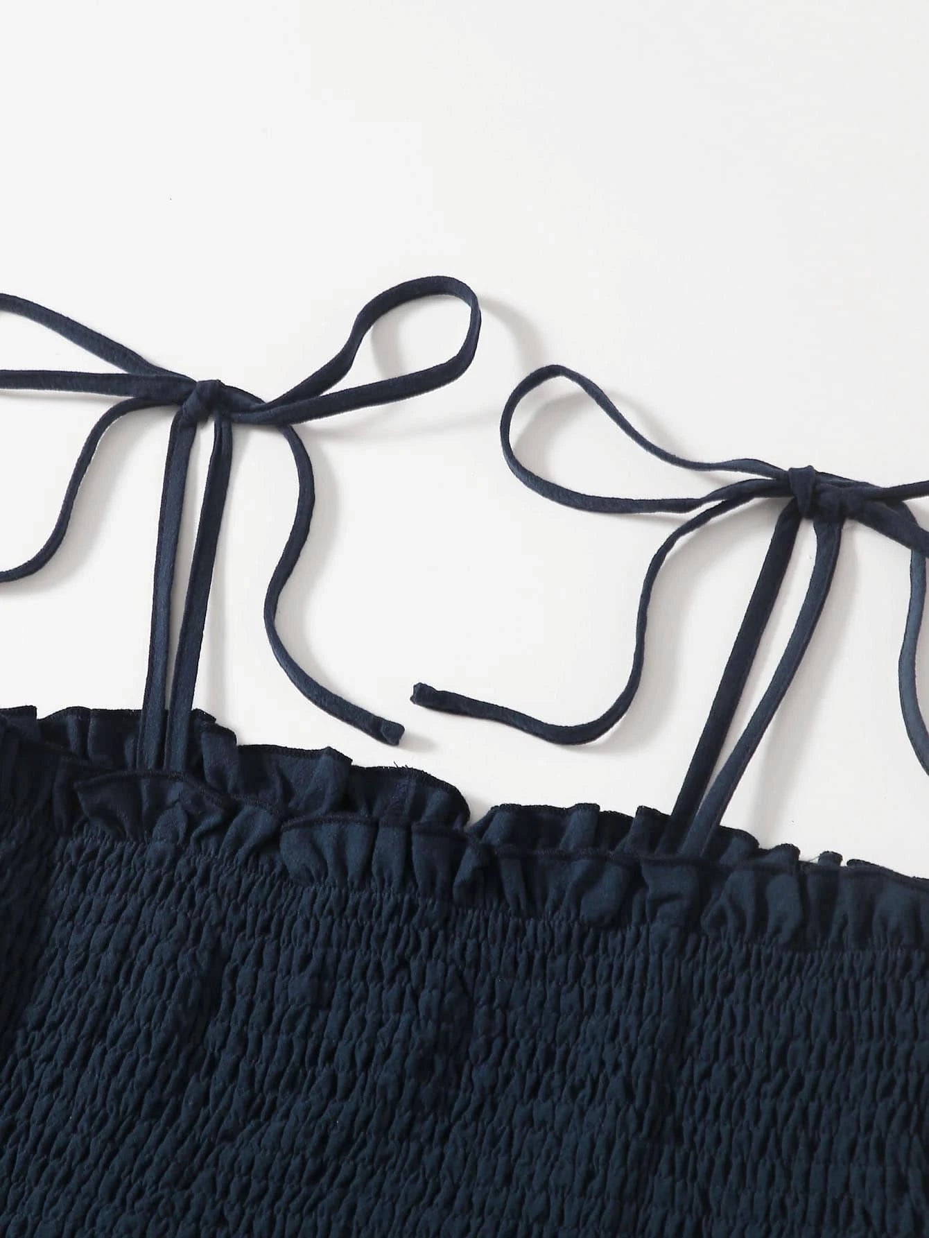 Holidaya Tanktop met Ruches en Schouderstrik | Zomertop Dames | Vrouwelijke top met ruches en geknoopte schouderbandjes