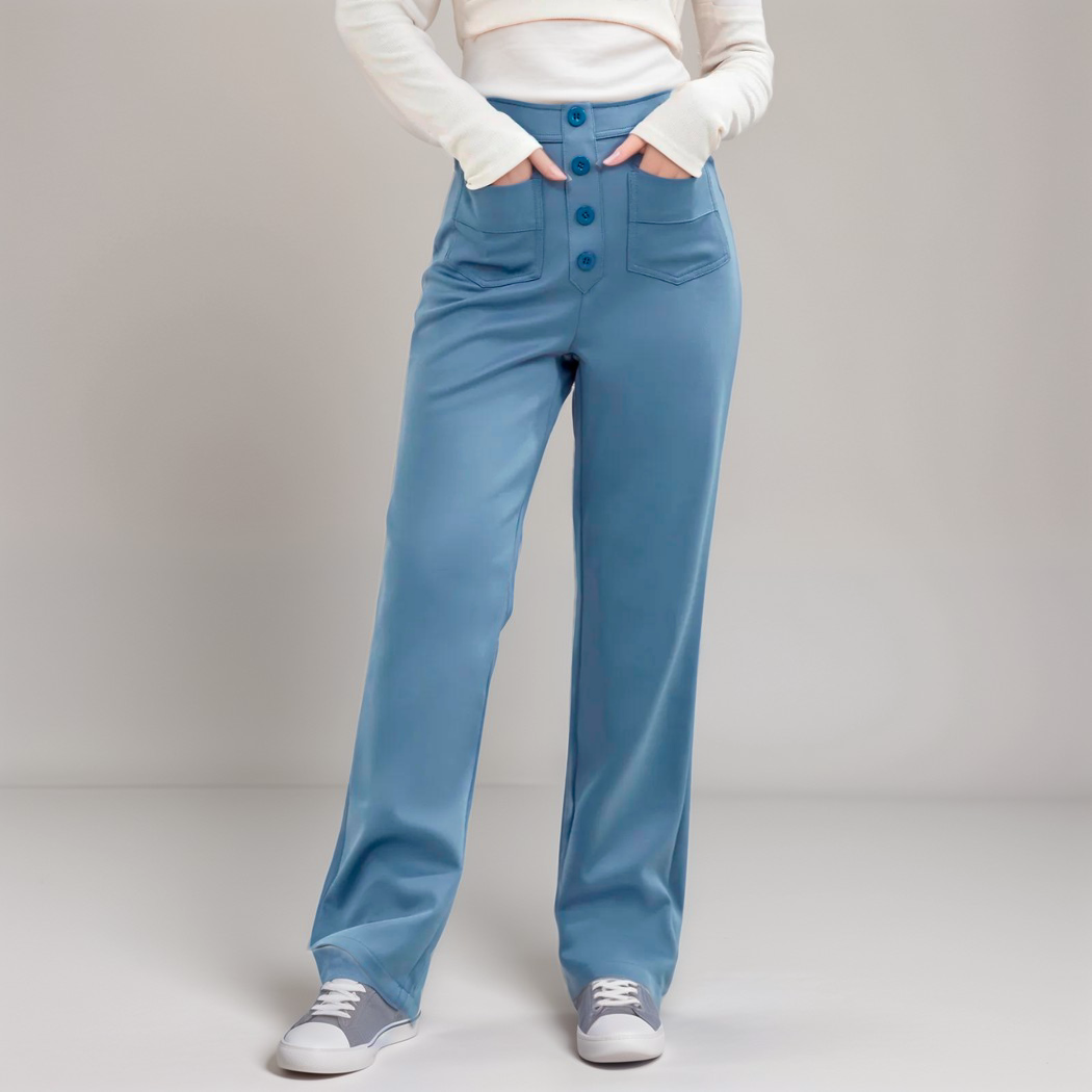 Lena - Elastische broek met hoge taille