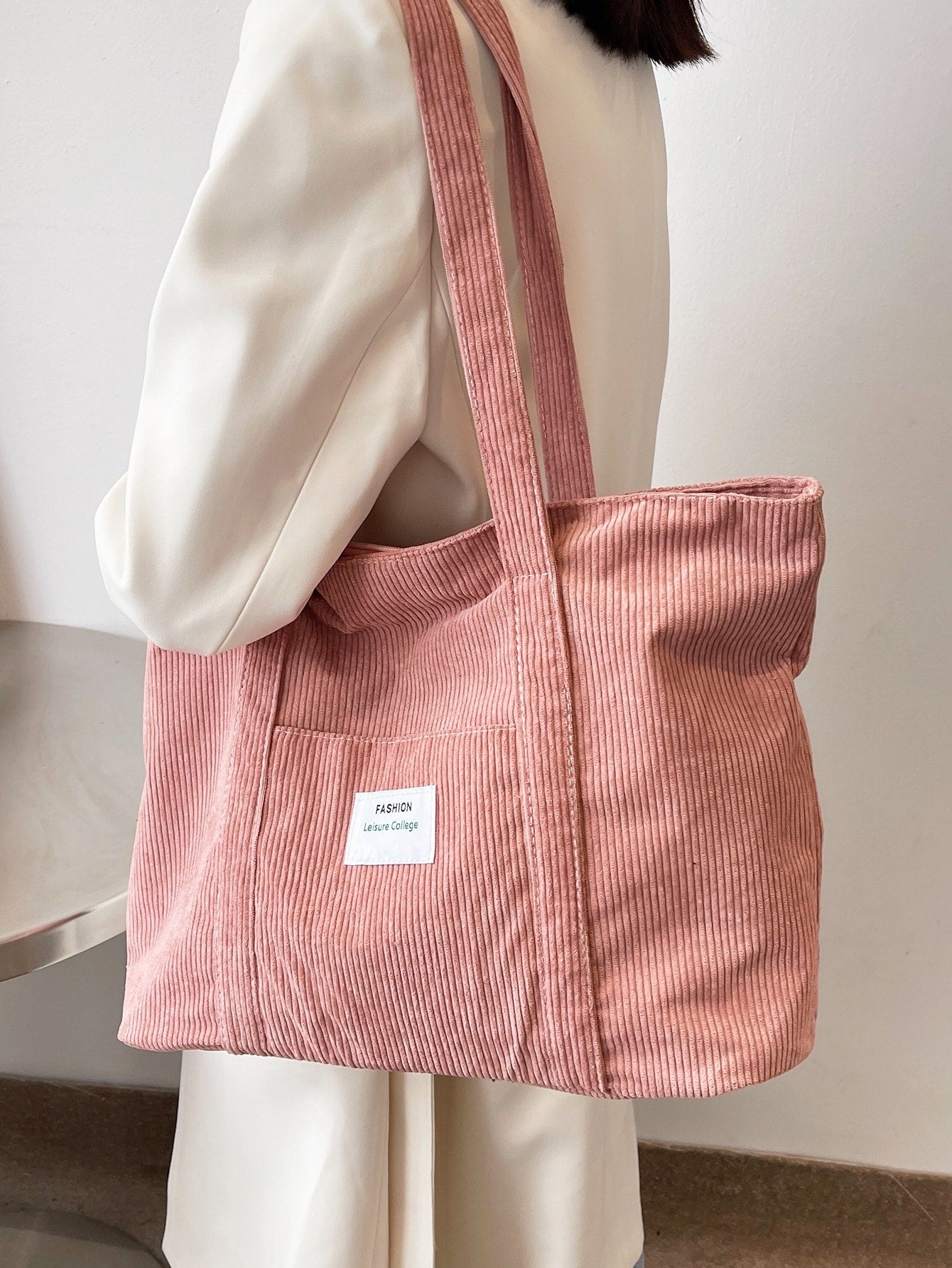 Corduroy Tote Bag Groot Formaat | Schooltas | Voor school, studenten en werk