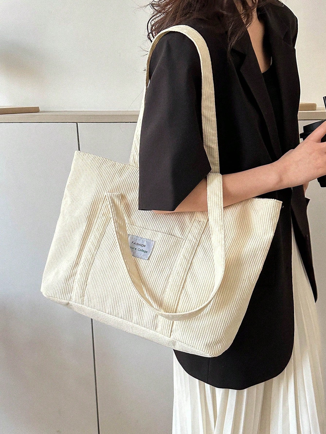 Corduroy Tote Bag Groot Formaat | Schooltas | Voor school, studenten en werk