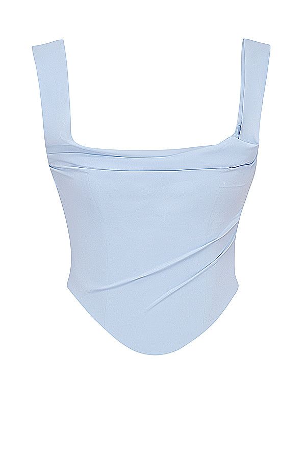 Zachtblauw korset met maxirok