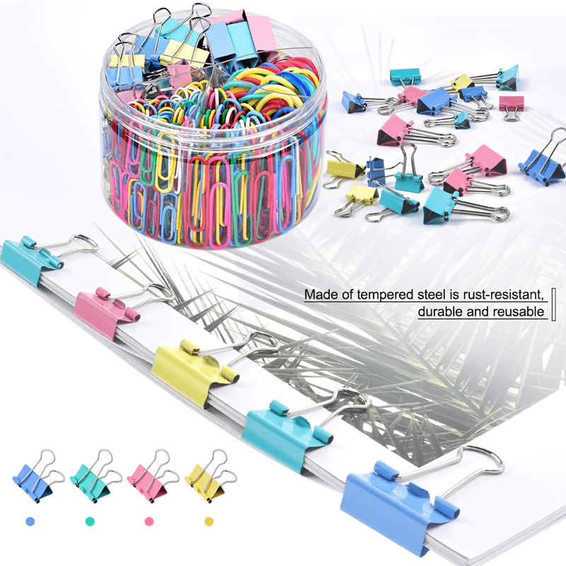 240-delige paperclip en binder set | Bureauaccessoires | Clips en elastiekjes voor school of kantoor