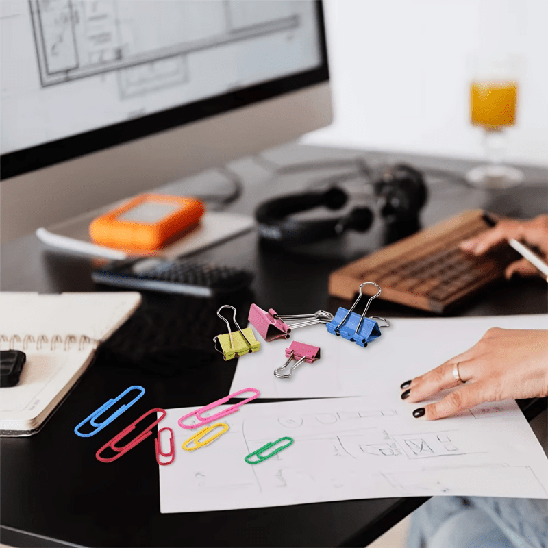 240-delige paperclip en binder set | Bureauaccessoires | Clips en elastiekjes voor school of kantoor