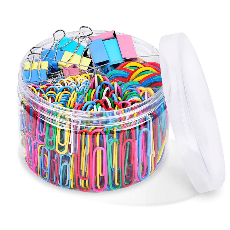 240-delige paperclip en binder set | Bureauaccessoires | Clips en elastiekjes voor school of kantoor