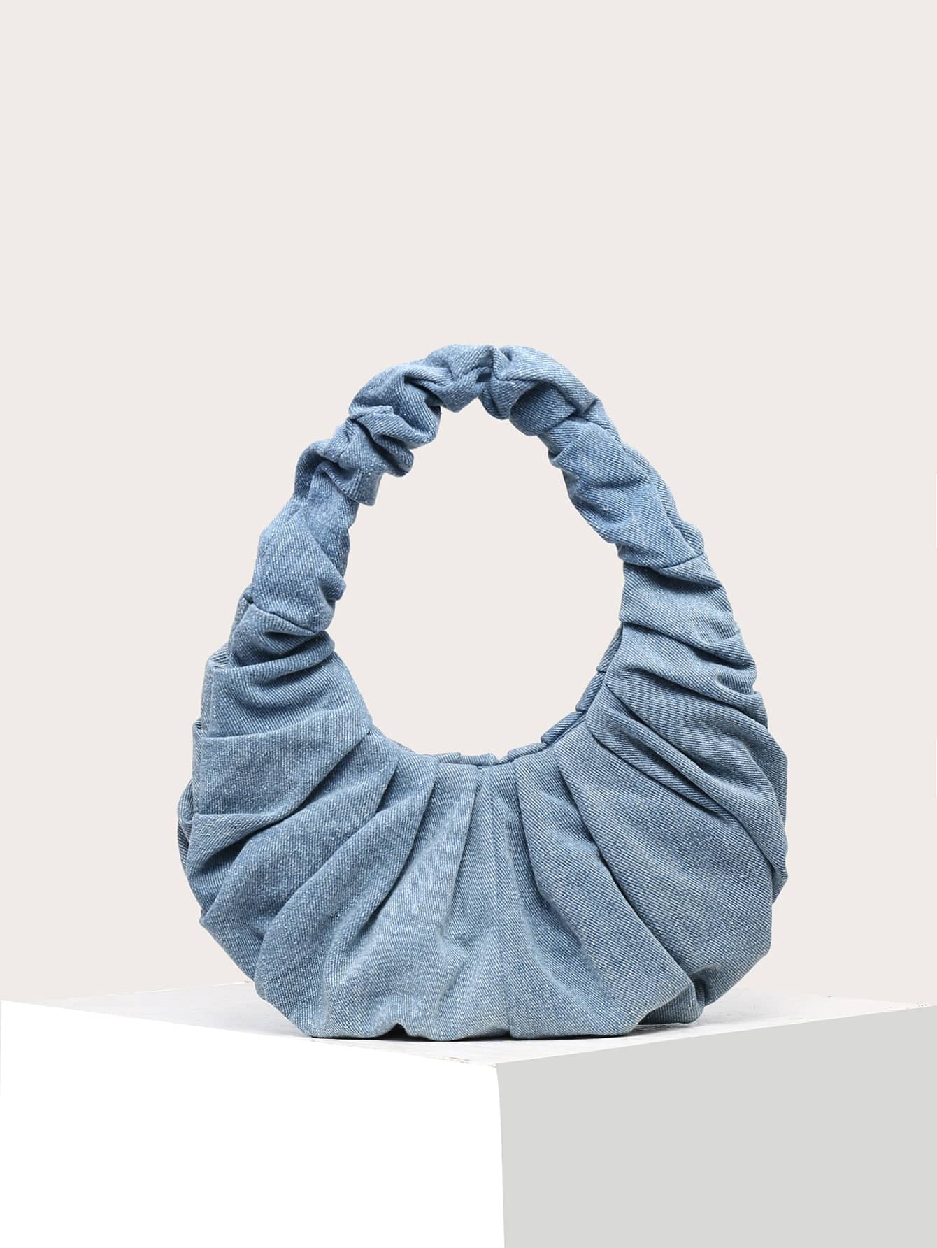 Denim Cloud Retro Schoudertas | Schoudertas | Opvouwbare middelgrote tas in vintage stijl