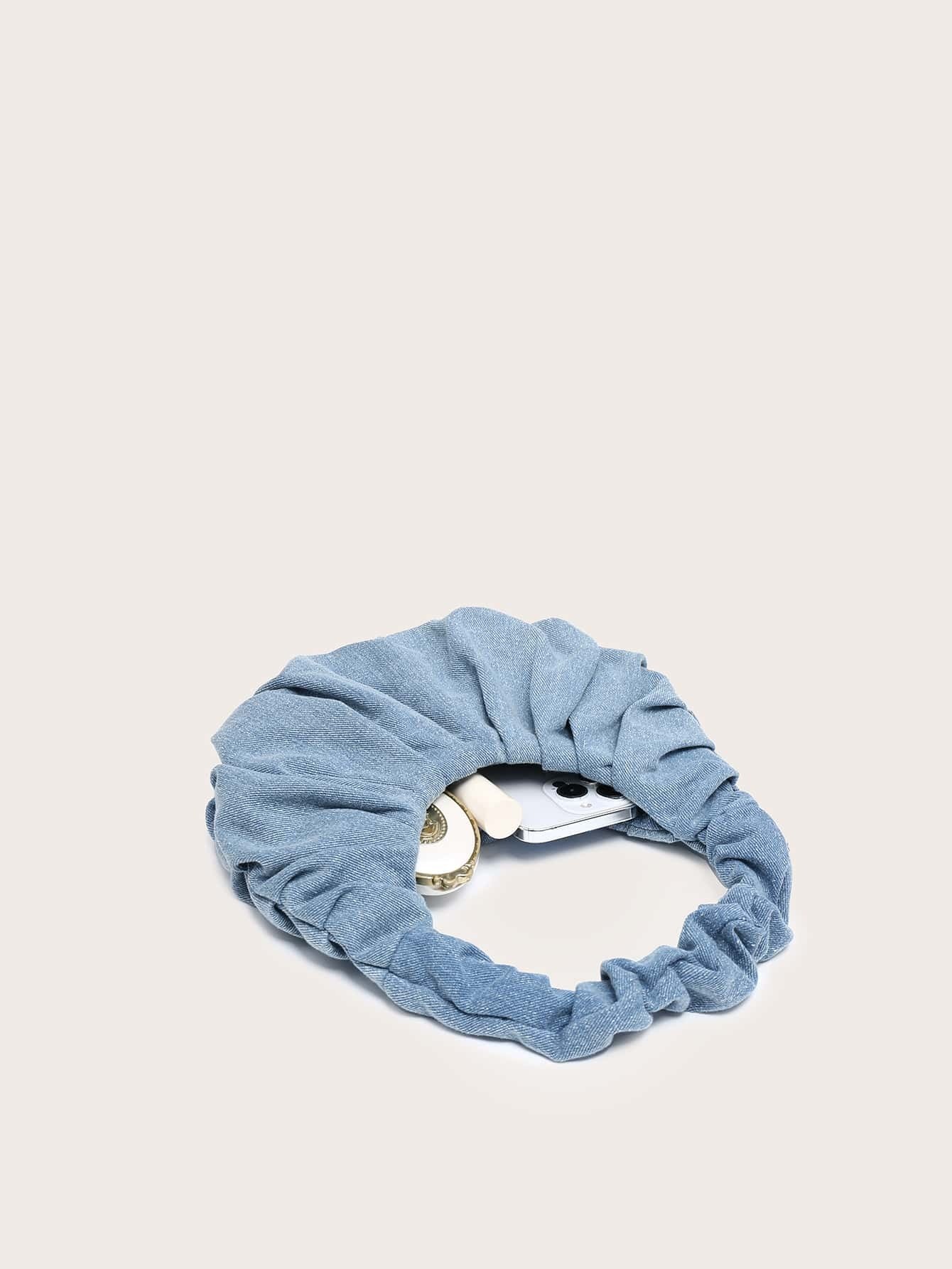 Denim Cloud Retro Schoudertas | Schoudertas | Opvouwbare middelgrote tas in vintage stijl