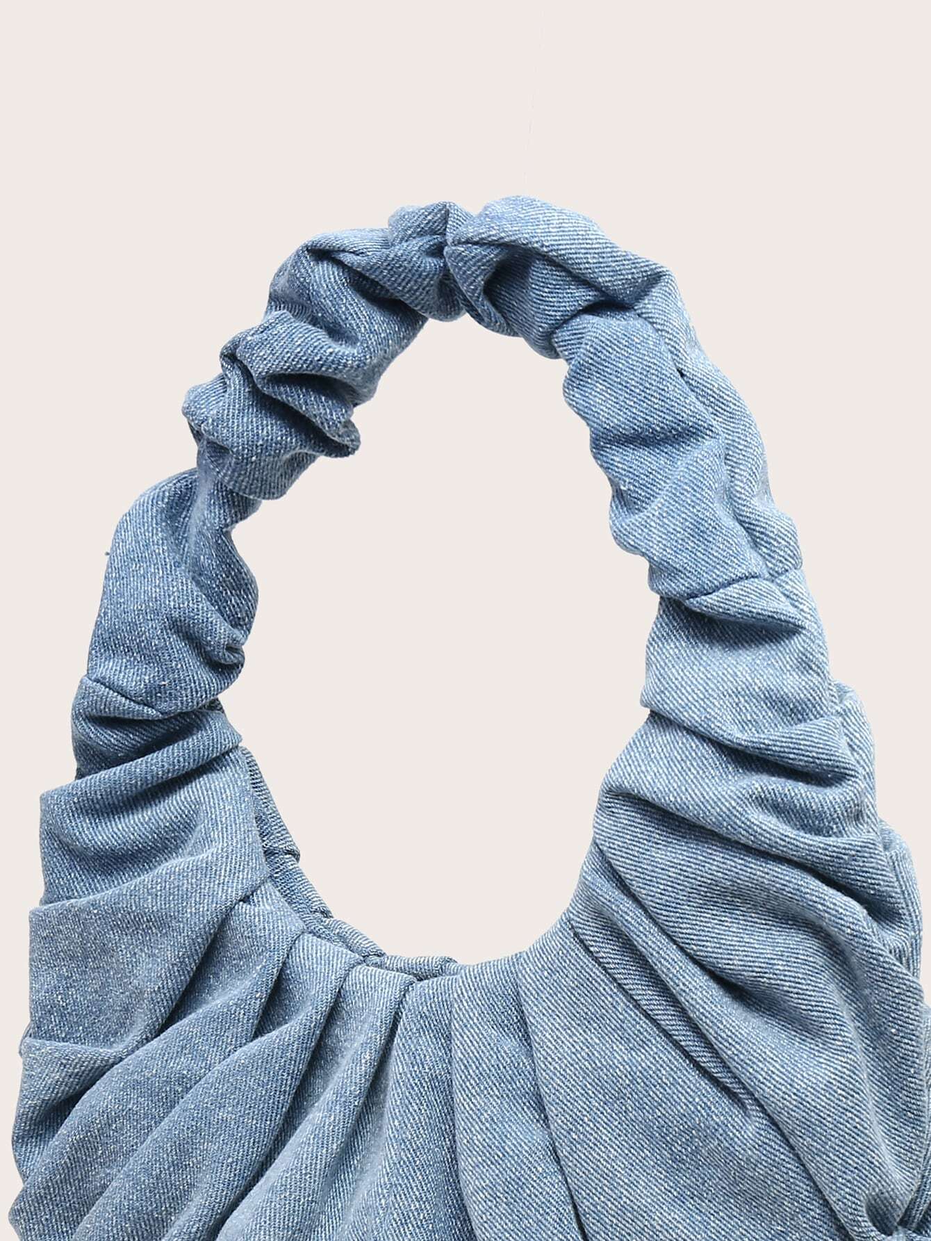 Denim Cloud Retro Schoudertas | Schoudertas | Opvouwbare middelgrote tas in vintage stijl