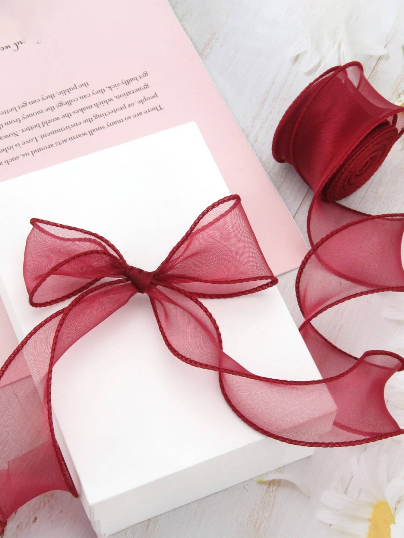 Gaaslintrol met Rand | Decoratielinten | Decoratieve Lintrol voor Bruiloft en Feestversiering