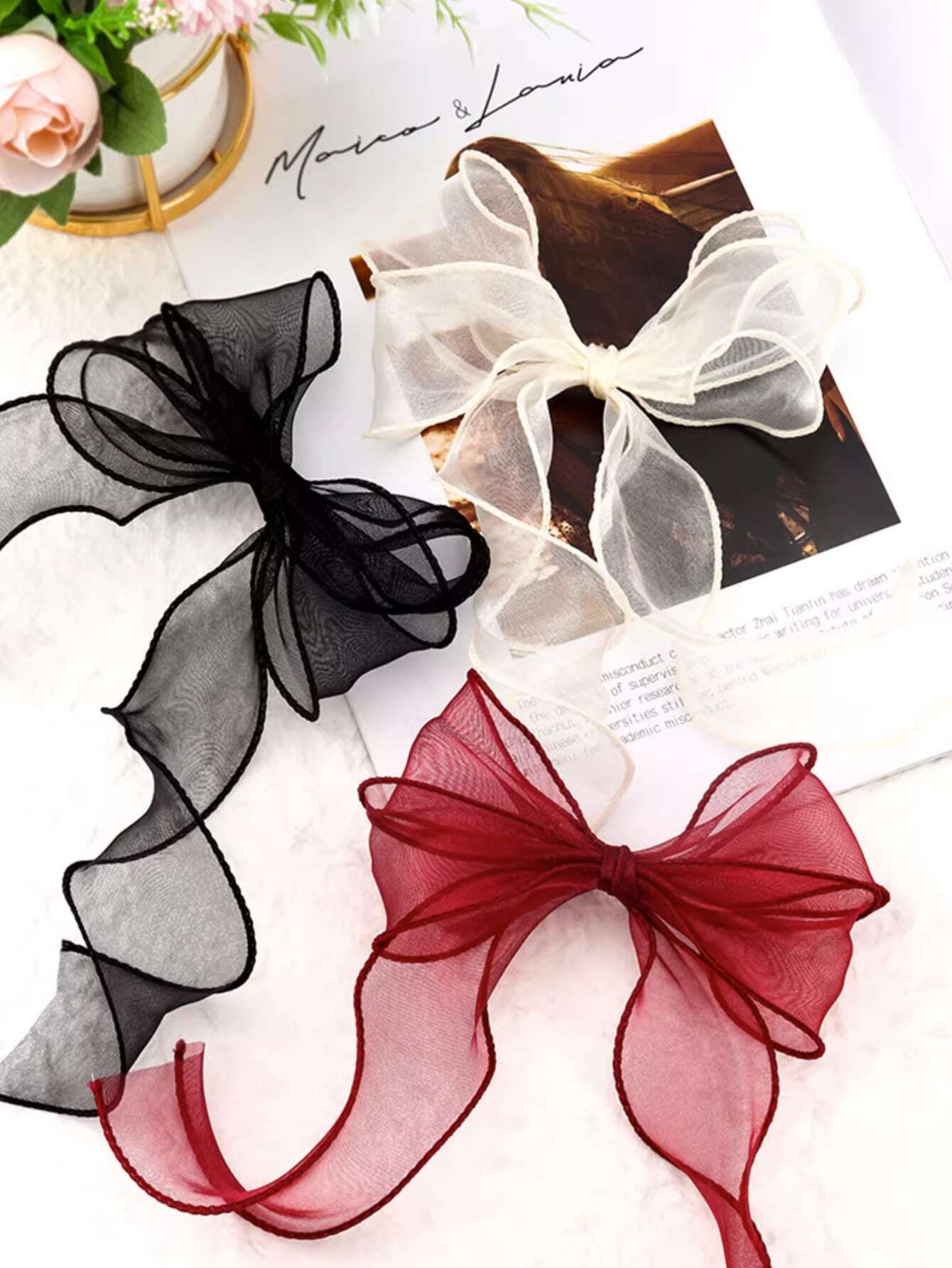 Gaaslintrol met Rand | Decoratielinten | Decoratieve Lintrol voor Bruiloft en Feestversiering