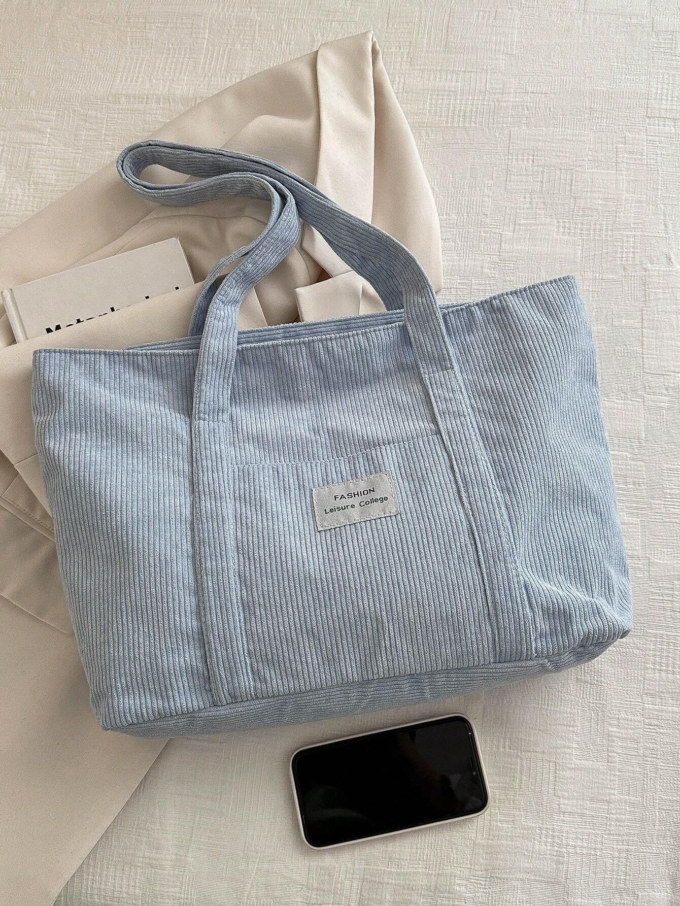 Corduroy Tote Bag Groot Formaat | Schooltas | Voor school, studenten en werk