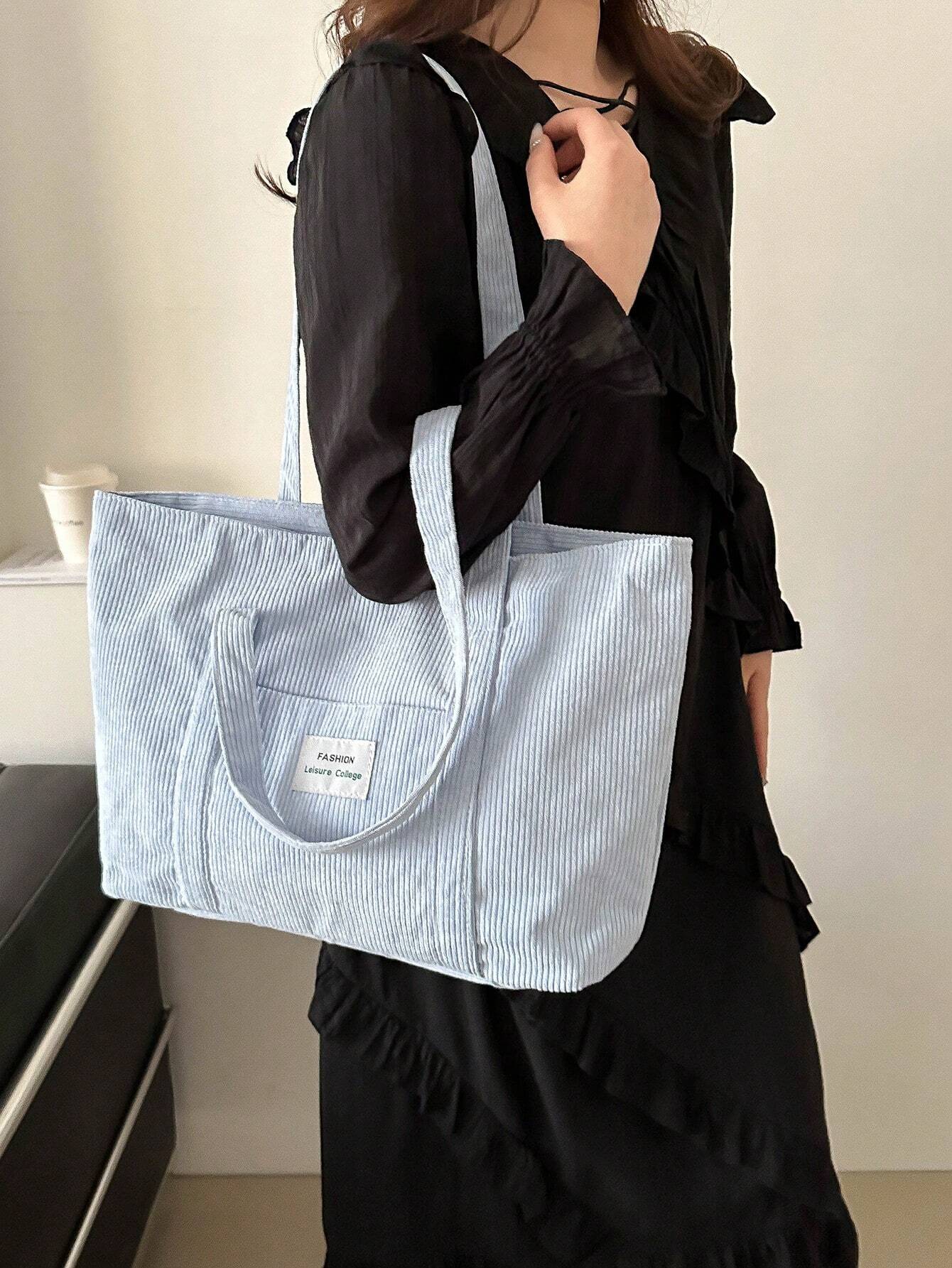 Corduroy Tote Bag Groot Formaat | Schooltas | Voor school, studenten en werk
