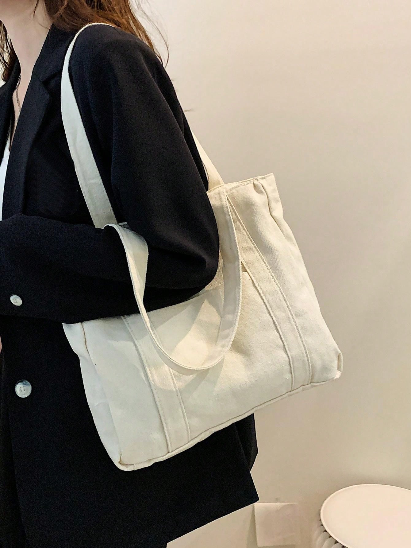 Canvas Schoudertas Voorjaar/Zomer | Schoudertas | Grote casual tas voor werk of school