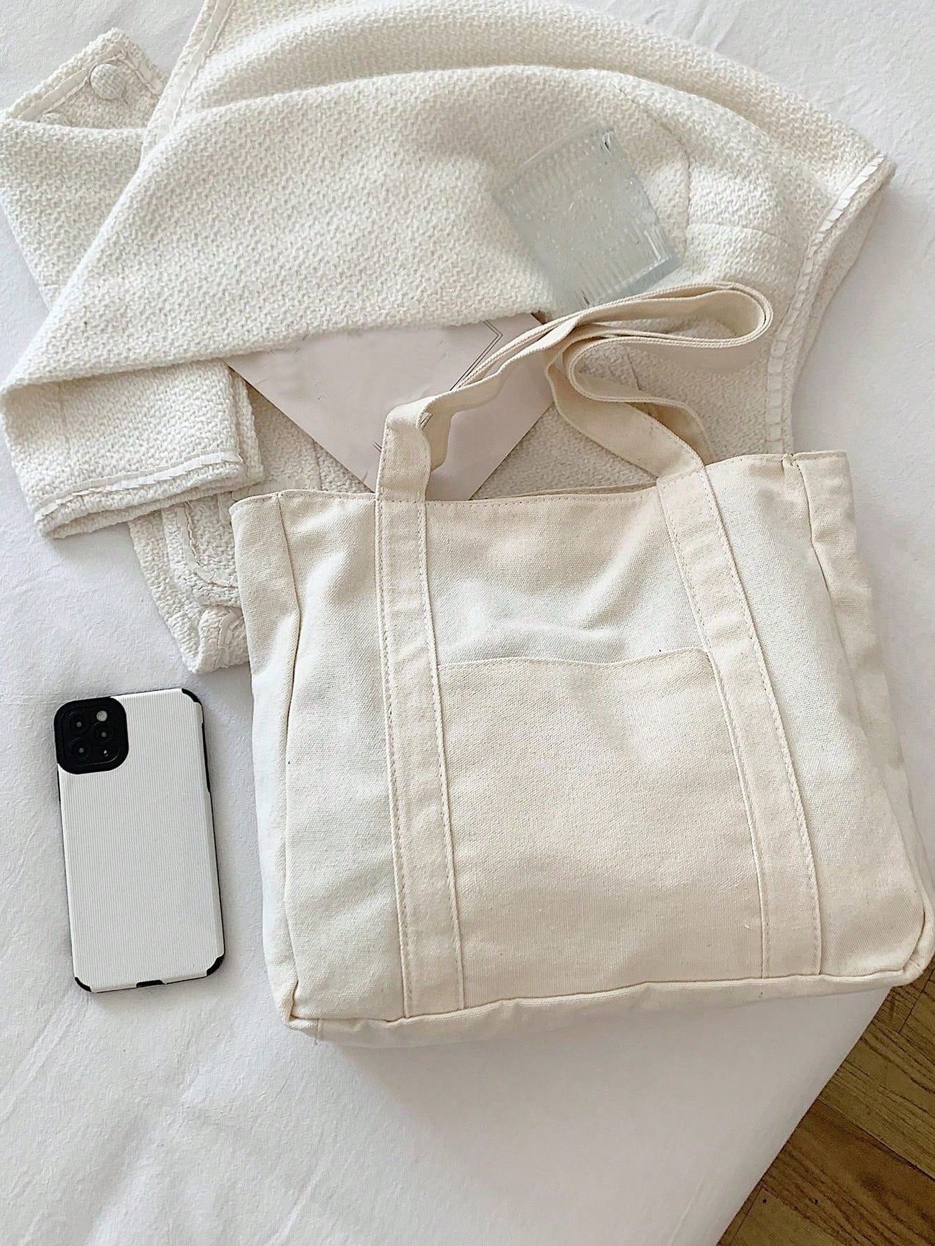 Canvas Schoudertas Voorjaar/Zomer | Schoudertas | Grote casual tas voor werk of school