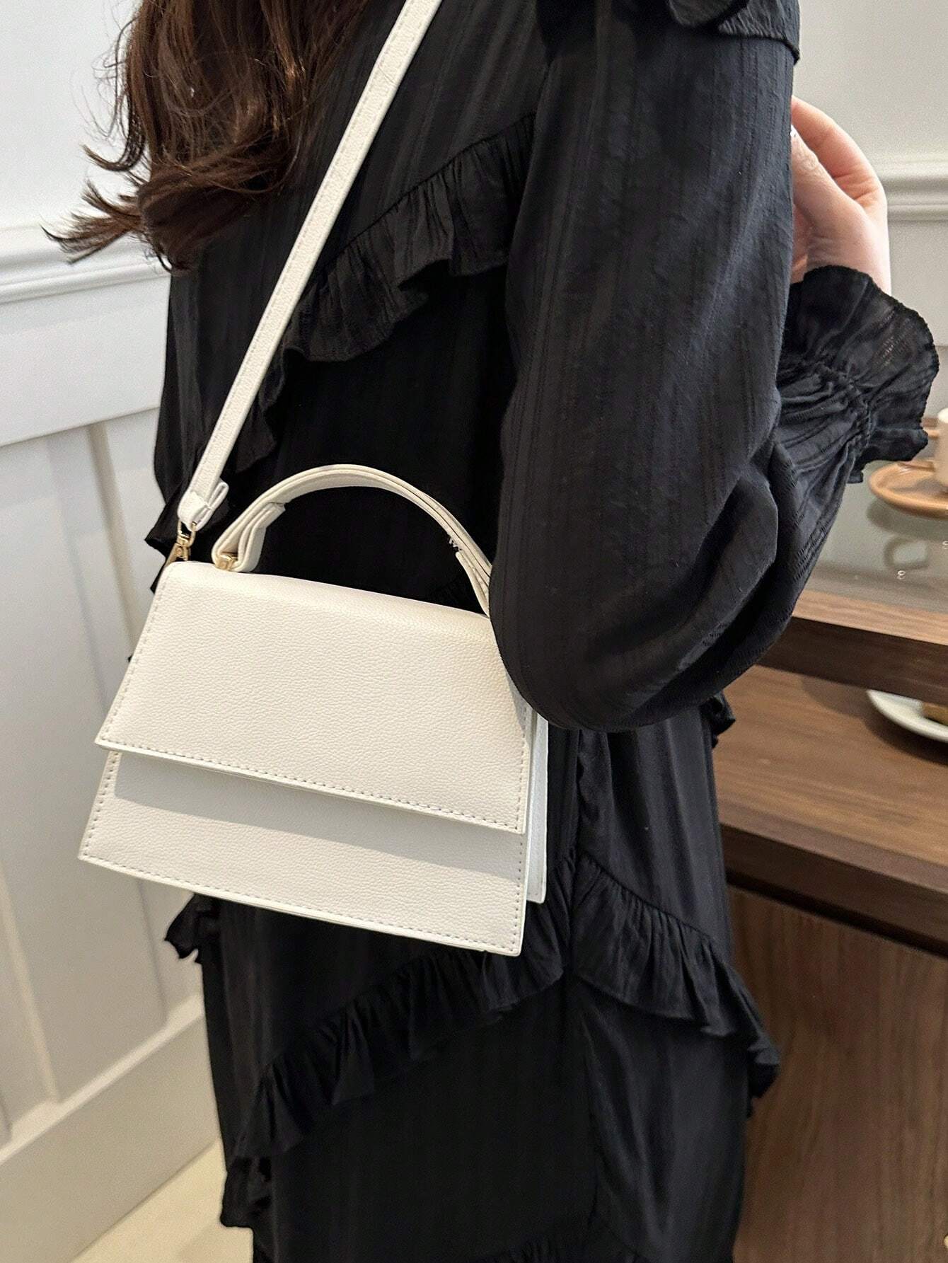 Mini Vierkante Flip Handtas | Crossbodytas | Casual tas met effen kleur voor dames