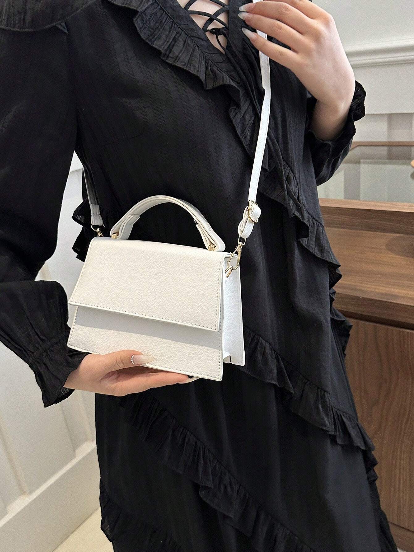 Mini Vierkante Flip Handtas | Crossbodytas | Casual tas met effen kleur voor dames