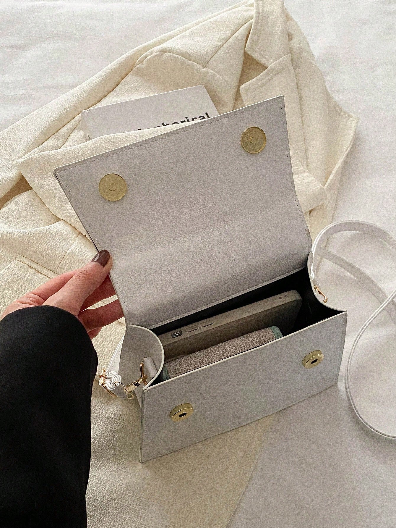 Mini Vierkante Flip Handtas | Crossbodytas | Casual tas met effen kleur voor dames