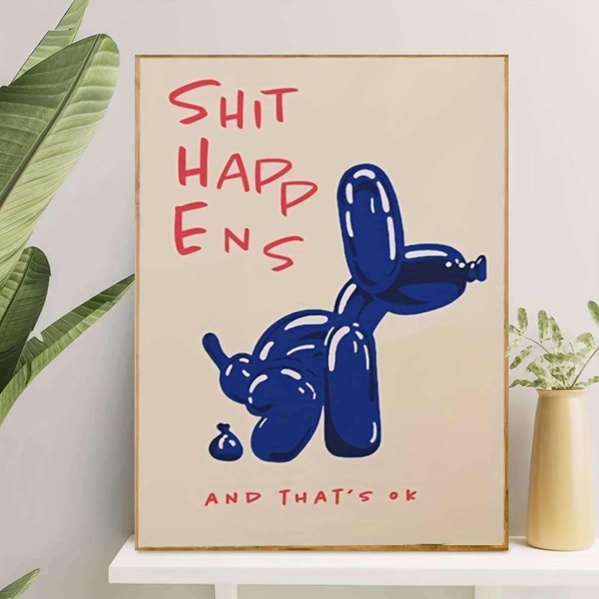 BalloonArt | Kleurrijke Hond Canvas Print | Blauwe en Rode Ballonhond Kunst | Ongeframed Uniek Ontwerp | Speelse en Levendige Muurdecoratie voor Huis of Kantoor | Origineel Cadeau voor Kunstliefhebbers