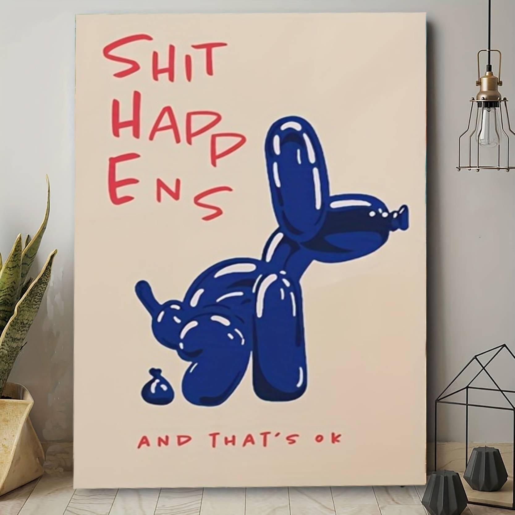 BalloonArt | Kleurrijke Hond Canvas Print | Blauwe en Rode Ballonhond Kunst | Ongeframed Uniek Ontwerp | Speelse en Levendige Muurdecoratie voor Huis of Kantoor | Origineel Cadeau voor Kunstliefhebbers